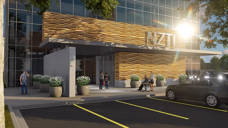 INTEGRIS Nazih Zuhdi Transplant Institute Master Plan Entrance designed by Guernsey