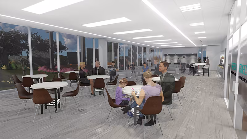 INTEGRIS Nazih Zuhdi Transplant Institute Master Plan Gathering Space designed by Guernsey