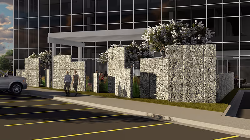 INTEGRIS Nazih Zuhdi Transplant Institute Master Plan Planters designed by Guernsey