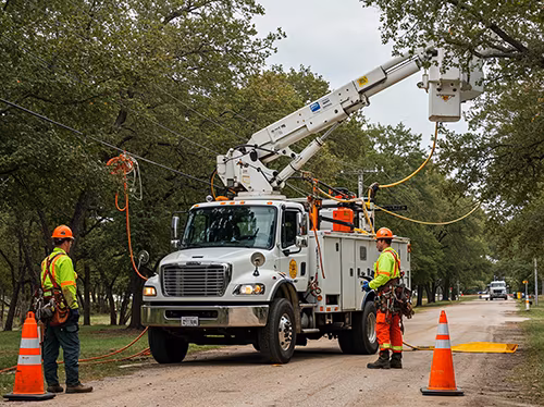Utility workers in the field